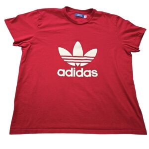 XXL Red Adidas Trefoil Stripe Logo Three Stripe